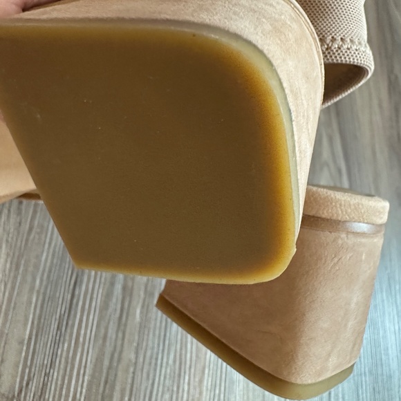 Eileen Fisher Luca Easy Block Suede Leather Sling Back Low Heels Shoes Nude 10 - Picture 5 of 7
